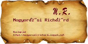 Mogyorósi Richárd névjegykártya
